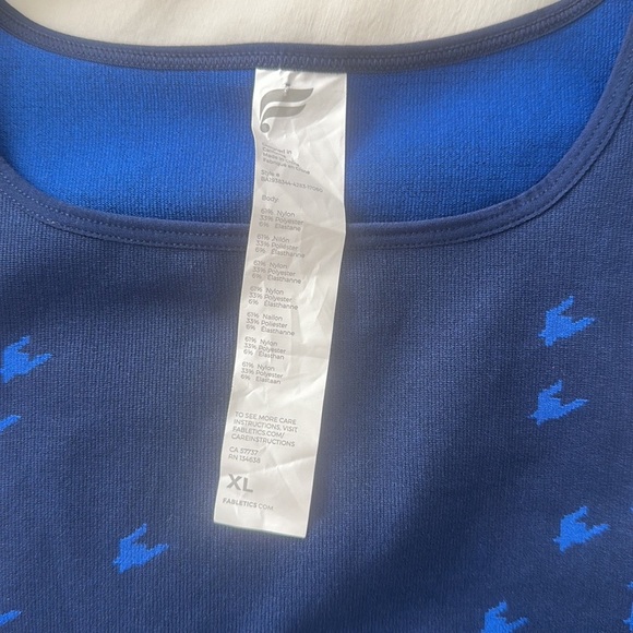 Fabletics blue Francis seamless crop top houndstooth XL - Picture 5 of 5